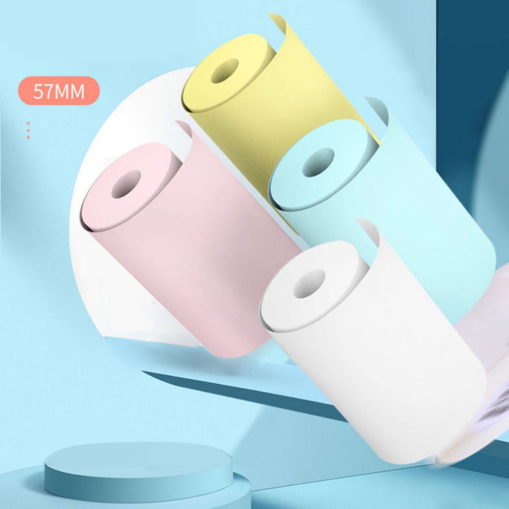 57x25MM Thermal Paper Sticker  - đánh giá và giá Mini Pocket Thermal Printer Paper Roll