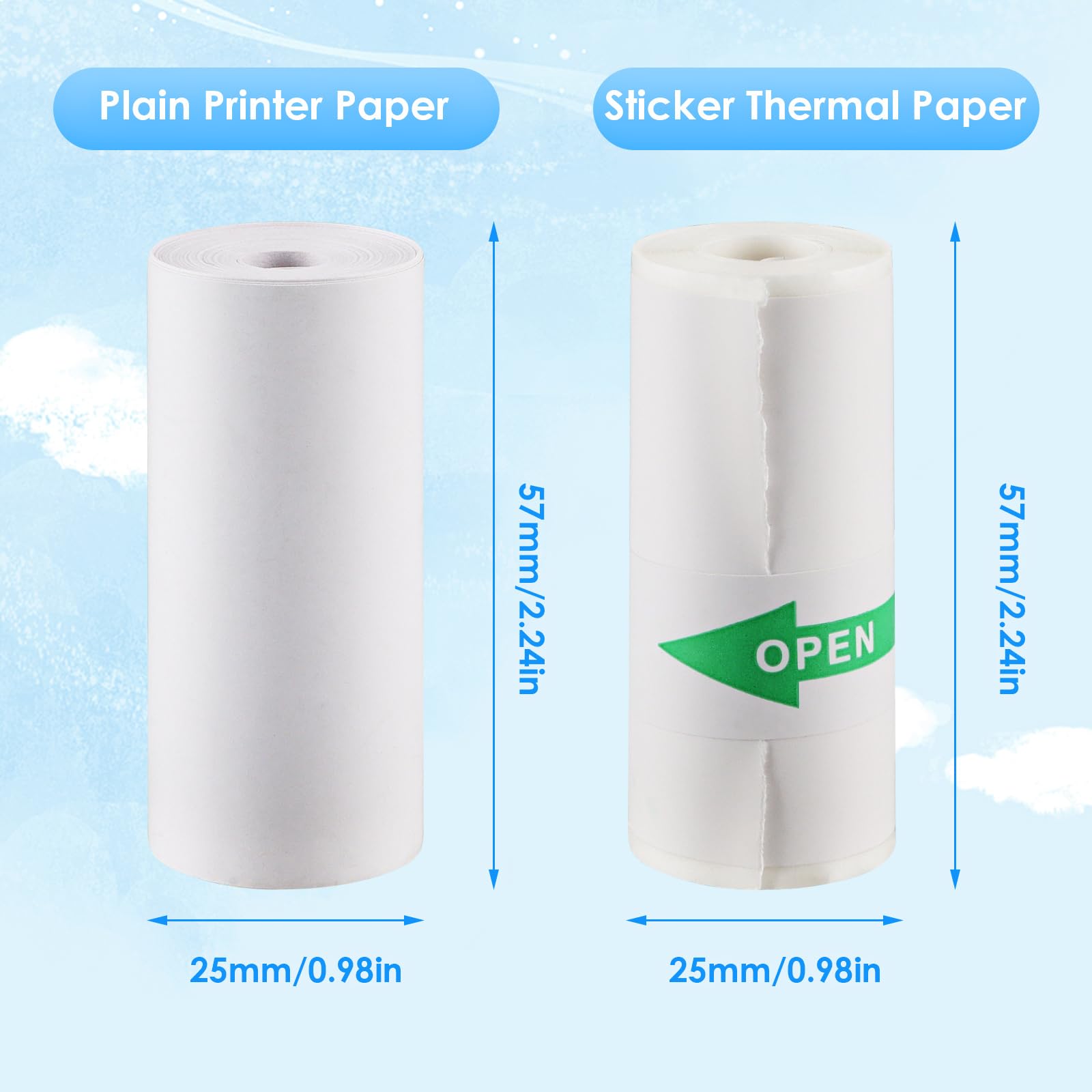 10 Rolls Thermal Inkless Print - đánh giá và giá Mini Pocket Thermal Printer Paper Roll