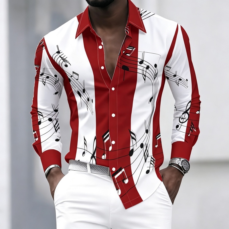 Men's collared shirt with crea - đánh giá và giá Music