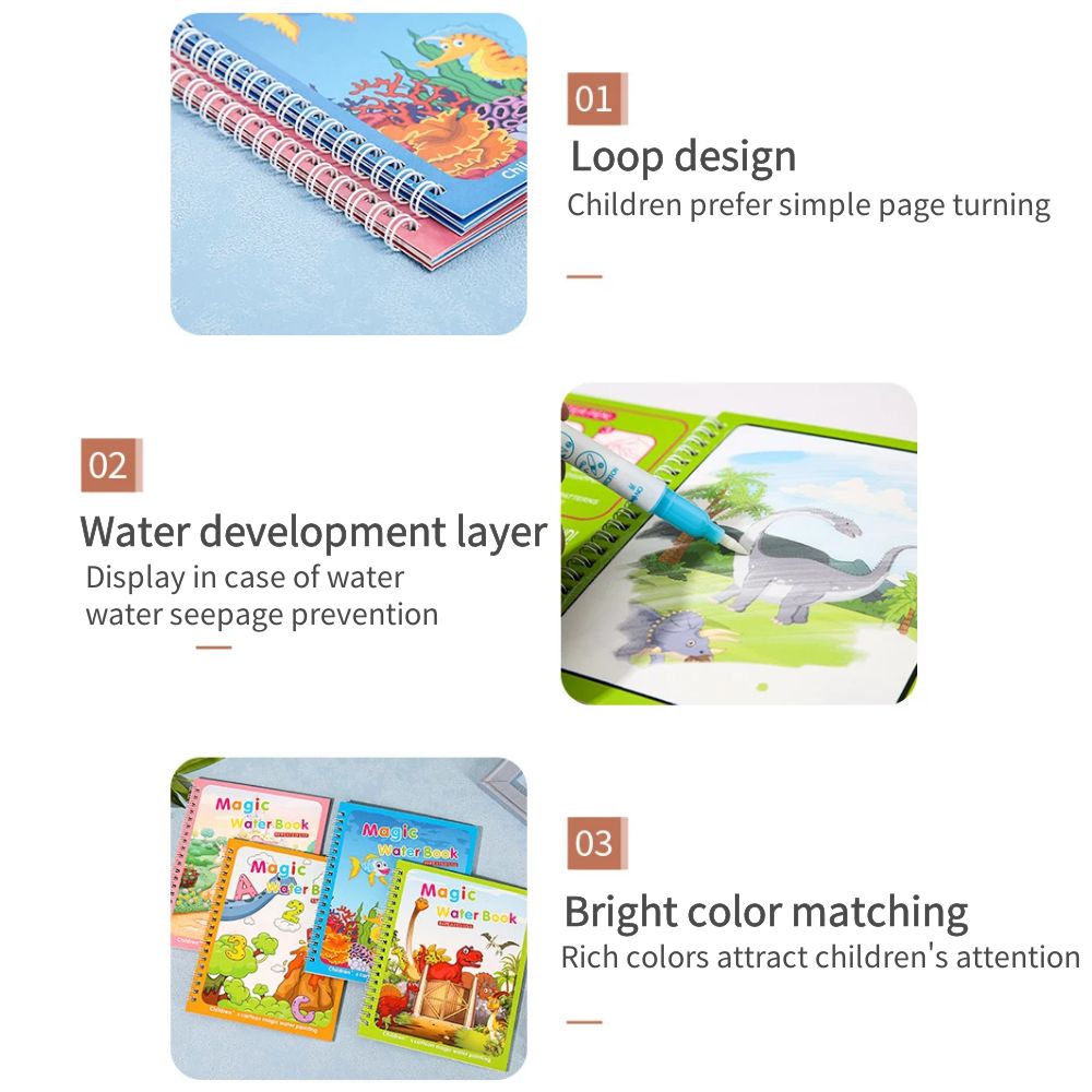 Magical Book Water Drawing Mon - đánh giá và giá Reusable Water Magic Coloring Book