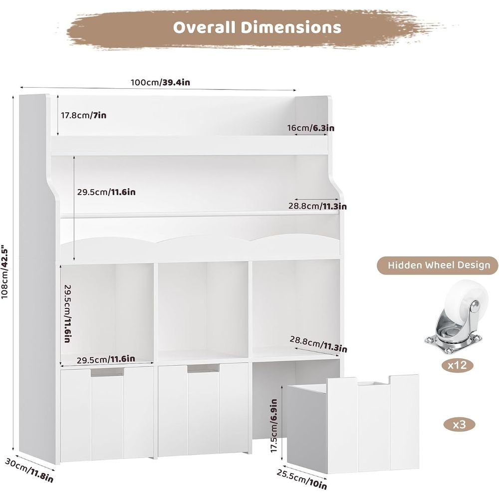 Kids Toy Storage Organizer wit - đánh giá và giá Books