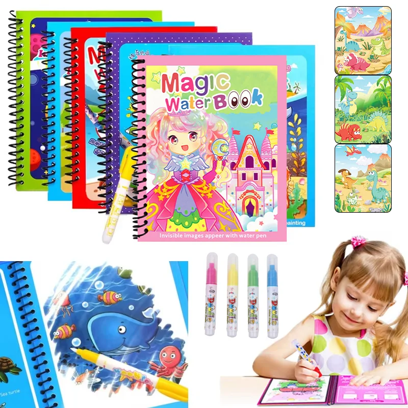 Cartoon Magic Water Drawing Bo - đánh giá và giá Reusable Water Magic Coloring Book
