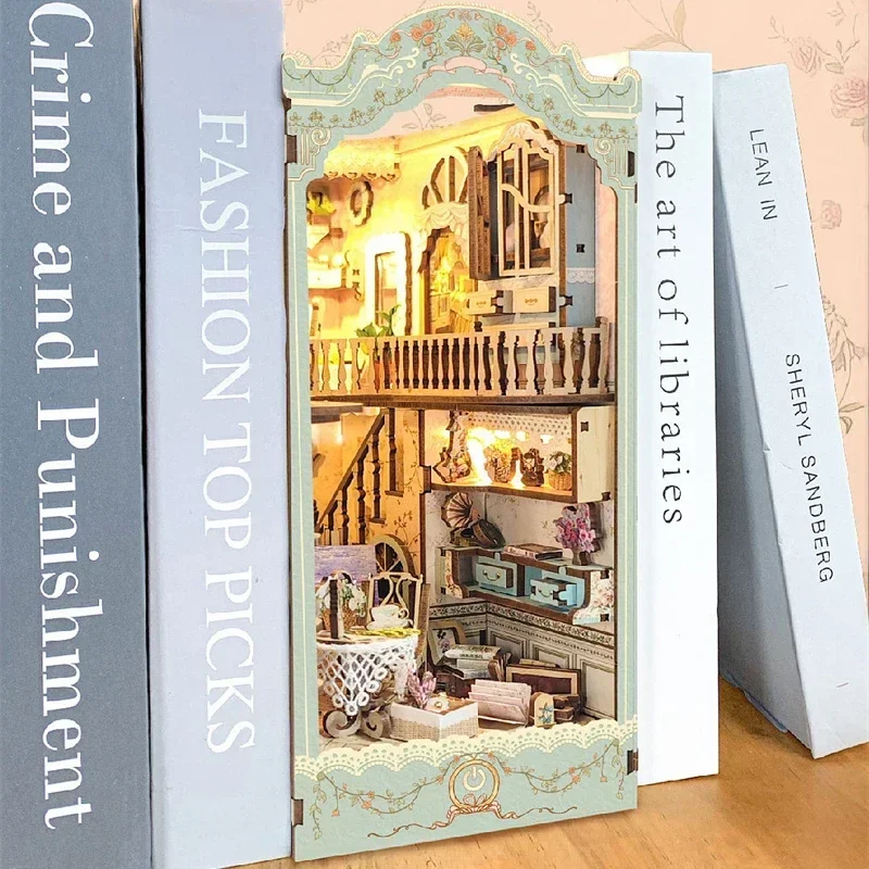 DIY Wooden Pastoral Diary Book - đánh giá và giá Diy Wooden Book Nook Kit Shelf Insert