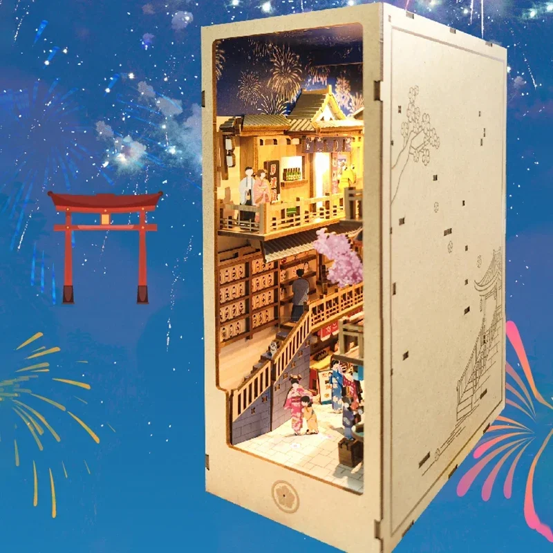 Japanese Retro DIY Wooden Book - đánh giá và giá Diy Wooden Book Nook Kit Shelf Insert