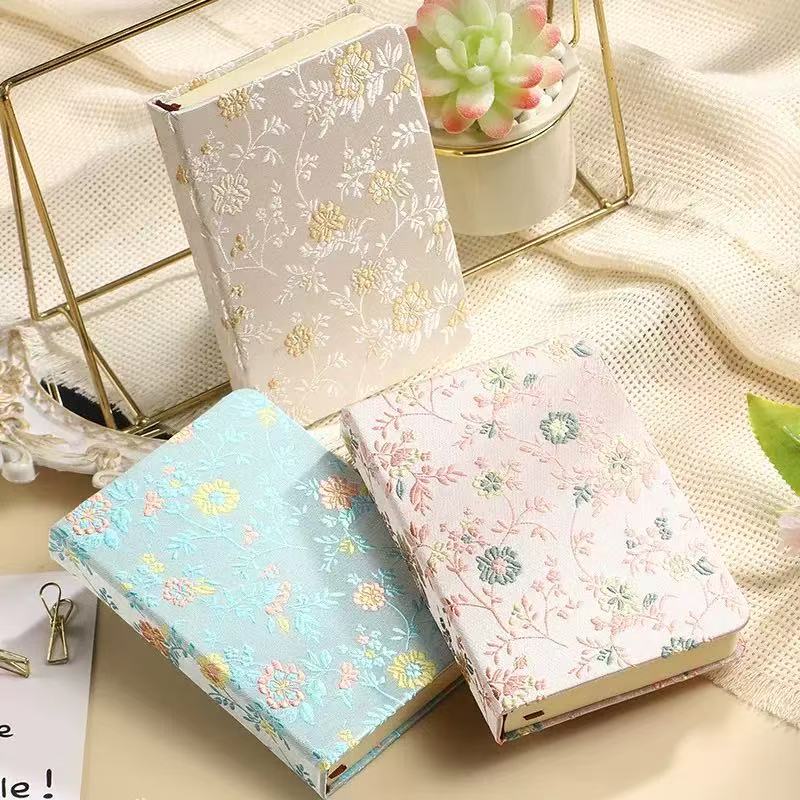 A6 Chinese Floral Brocade Note - đánh giá và giá Vintage Leather Journal Notebook