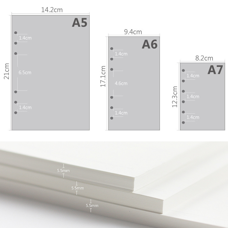 A5 A6A7 45 Tờ Rời Lá Xách Tay  - đánh giá và giá A5 Spiral Dotted Grid Notebook