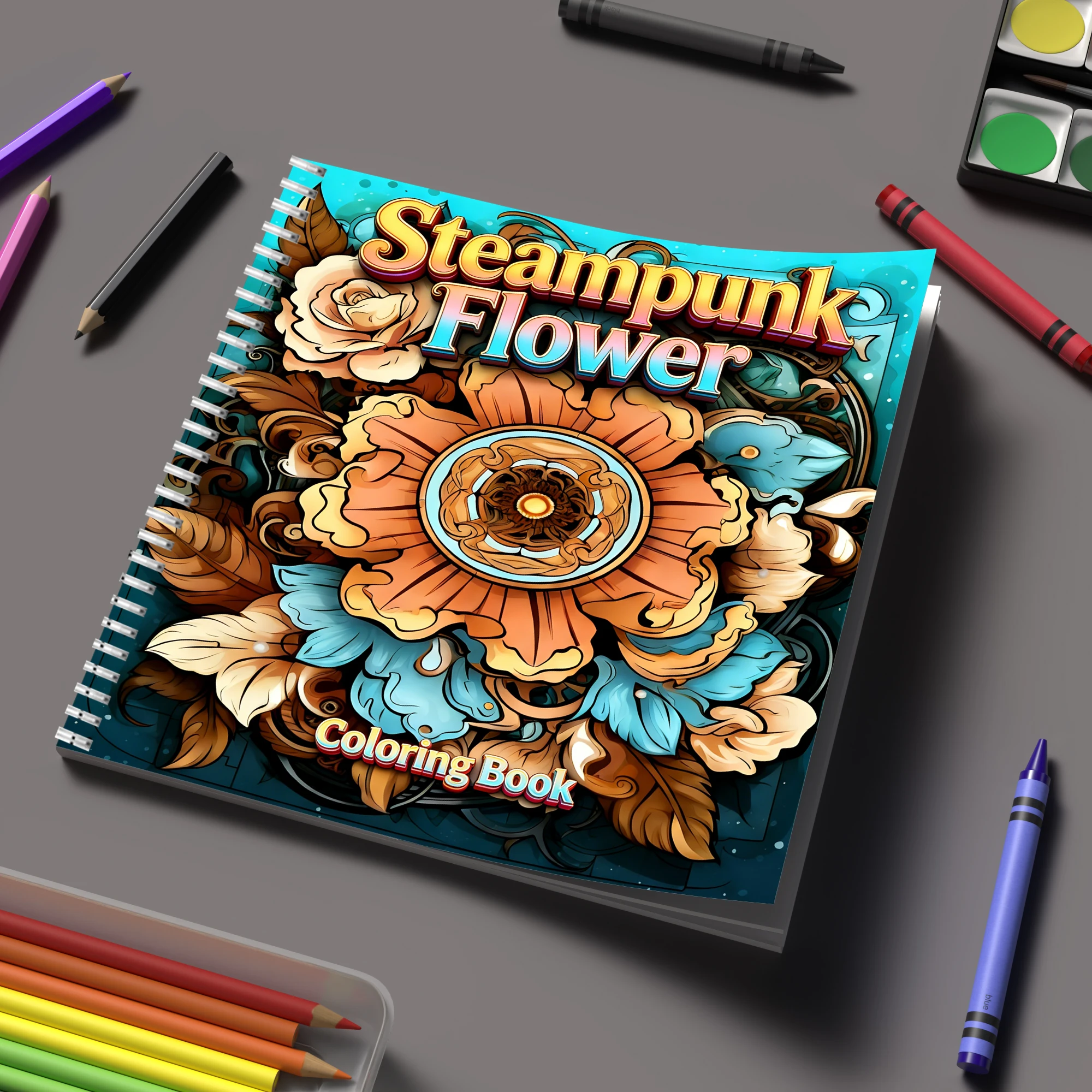 Coloring Book Steampunk Flower - đánh giá và giá Adult Coloring Book Stress Relief