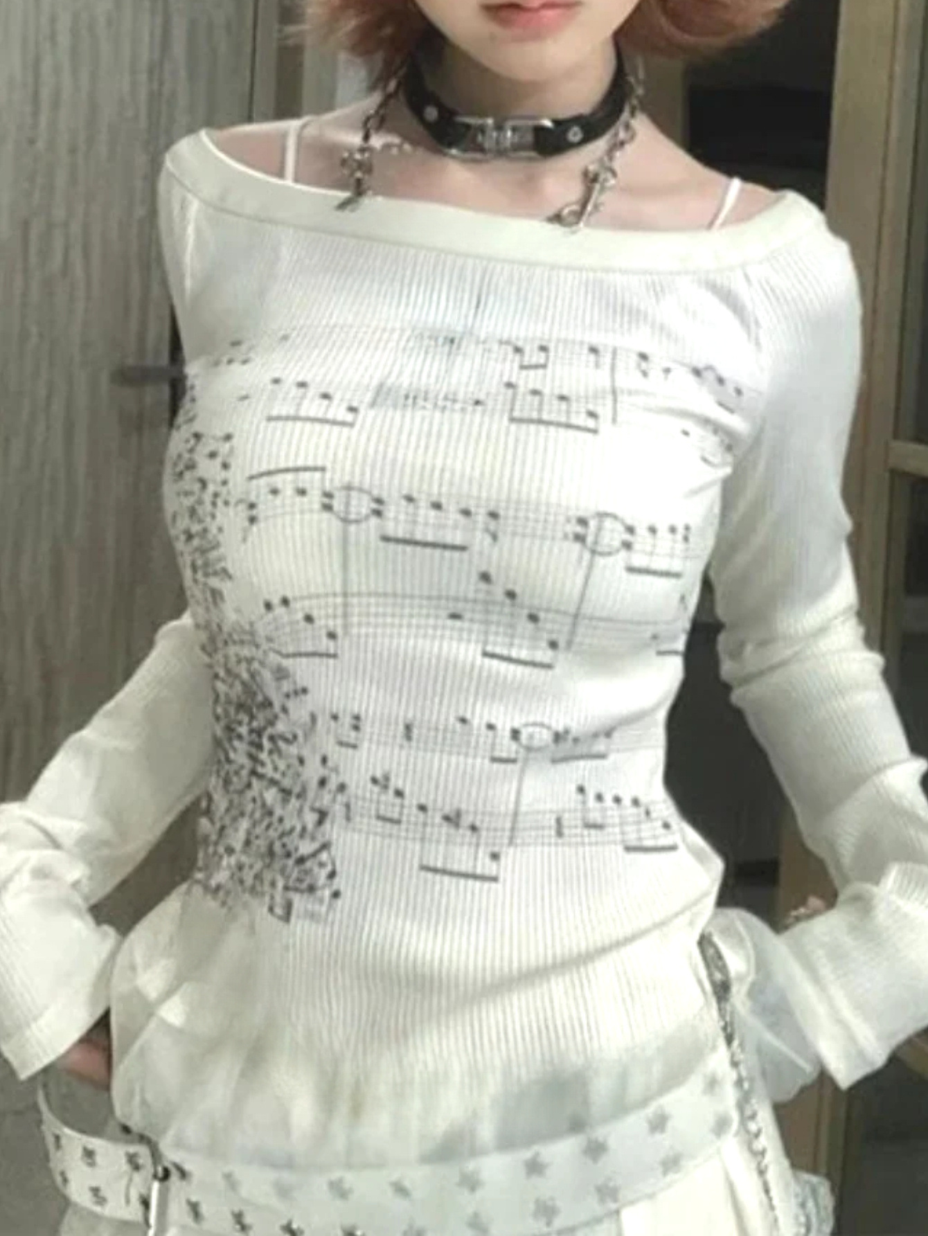 Music Note Print Long Sleeve T - đánh giá và giá Music