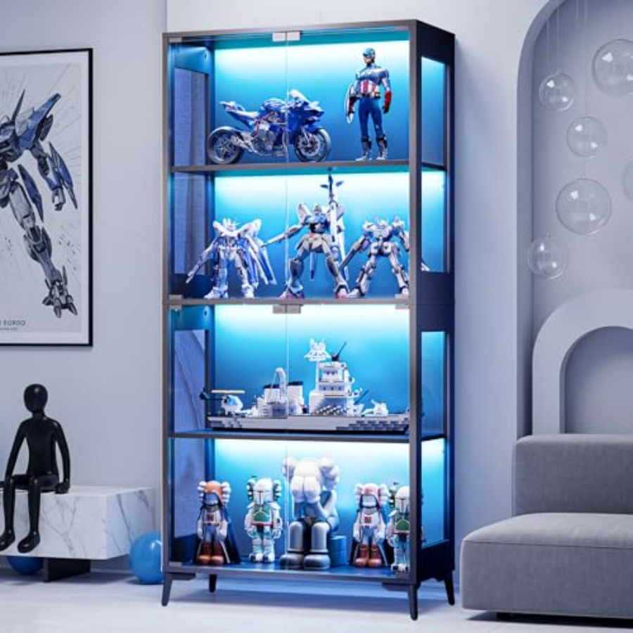 Glass display cabinet with doo - đánh giá và giá Books