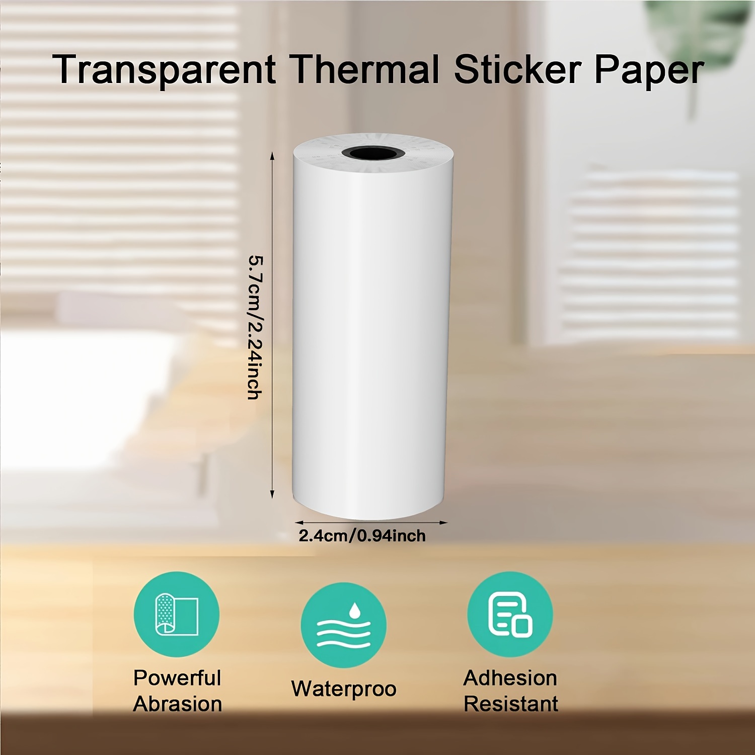 2/4/8 Rolls Clear Self-Adhesiv - đánh giá và giá Mini Pocket Thermal Printer Paper Roll