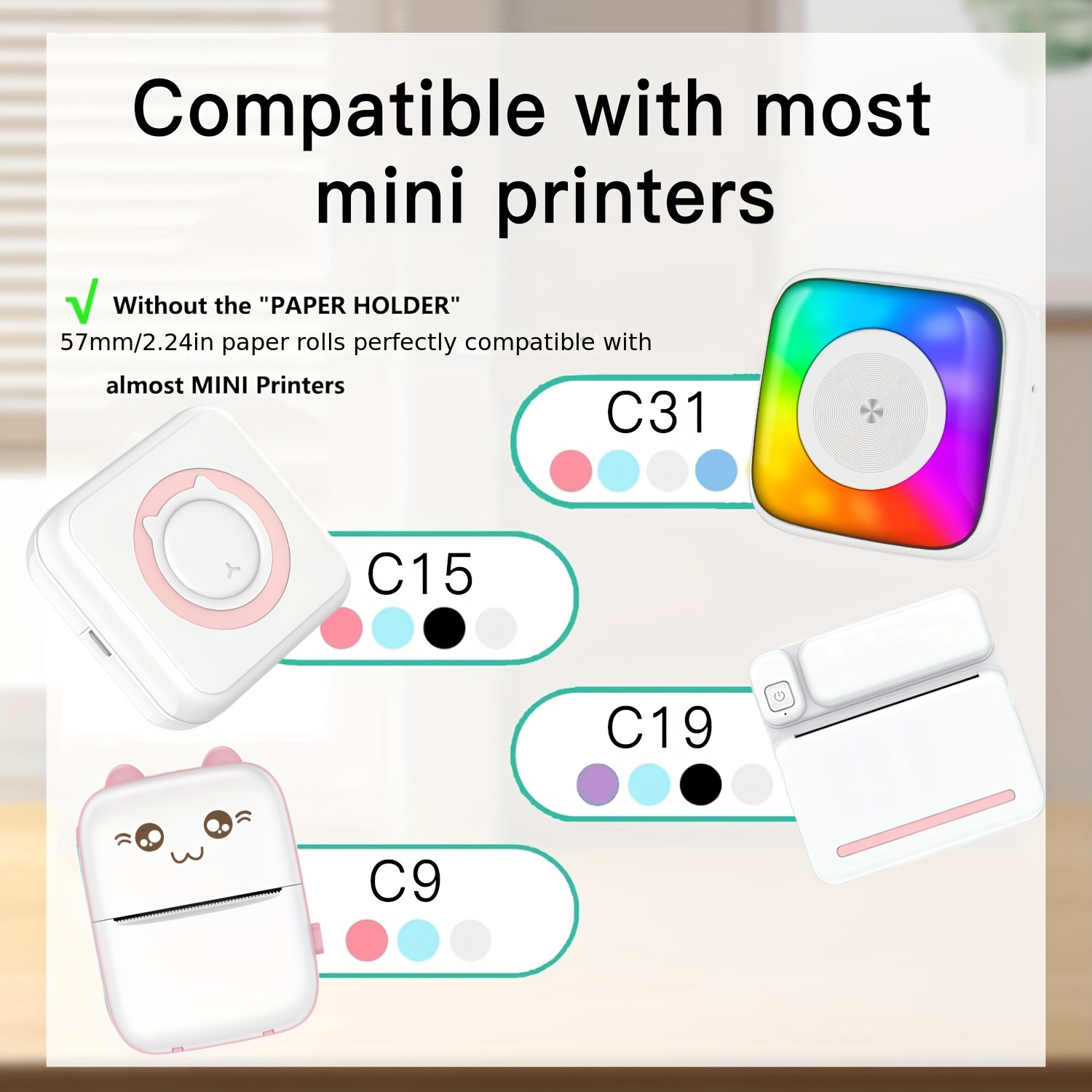 2/4/8 Rolls Clear Self-Adhesiv - đánh giá và giá Mini Pocket Thermal Printer Paper Roll