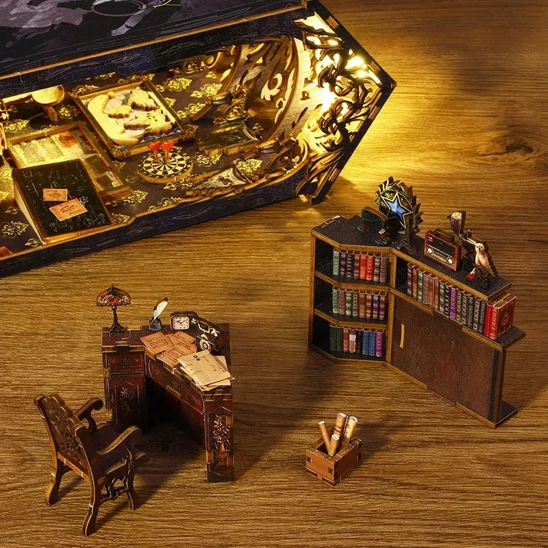 Retro DIY Wooden Book Nook She - đánh giá và giá Diy Wooden Book Nook Kit Shelf Insert
